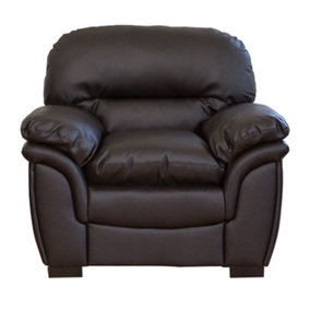 Leverton Bonded Leather Armchair - Brown