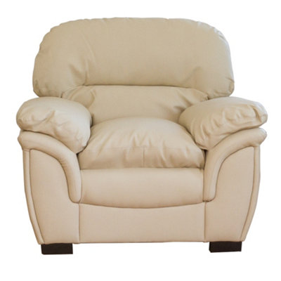 Leverton Bonded Leather Armchair - Cream