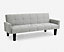 Levine 3 Seater Tufted Fabric Clic-Clac With Black Legs Sofa Bed, Light Grey