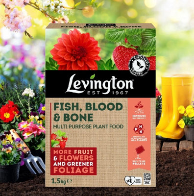 Levington Fish Blood & Bone Multi Purpose Plant Food Fertiliser Pellets 1.5kg