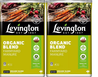 Levington Organic Blend Farm Manure 50L Pack of 2
