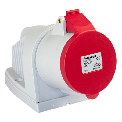Lewden 508246 32A 3P+N+E 415V Angled Wall Mounted Socket IP44