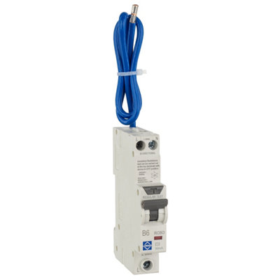 Lewden 6A Compact Bidirectional RCBO Double Pole 30mA Switched Neutral