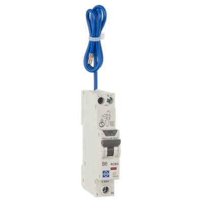 Lewden 6A Compact RCBO B Curve Double Pole 30mA Switched Neutral