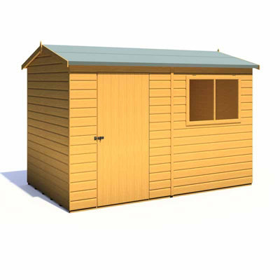 Lewis 10 x 6 Feet Single Door Reverse Apex Style D Shed - L196.3 x W311.4 x H212.7 cm