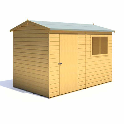 Lewis 10 x 6 Feet Single Door Reverse Apex Style D Shed - L196.3 x W311.4 x H212.7 cm