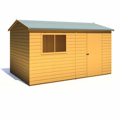 Lewis 12 x 8 Feet Single Door Reverse Apex Style C Shed - L256.6 x W371.4 x H220.7 cm