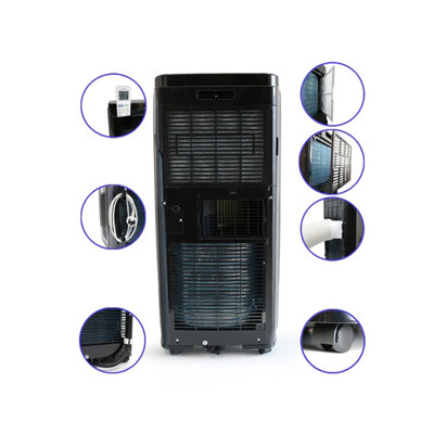 LEXENT 6-in-1 Heat Pump Portable Air Conditioner 12000 BTU - Low Energy - Quiet 65dB -Room 400 sq ft - Energy Efficient A+