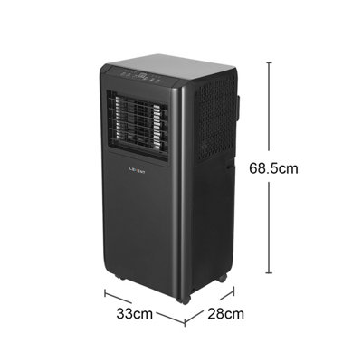 LEXENT Black Portable Air Conditioner 7000 BTU, Air Cooler Cooling, Dehumidifier, Mobile Air Conditioner LC7B