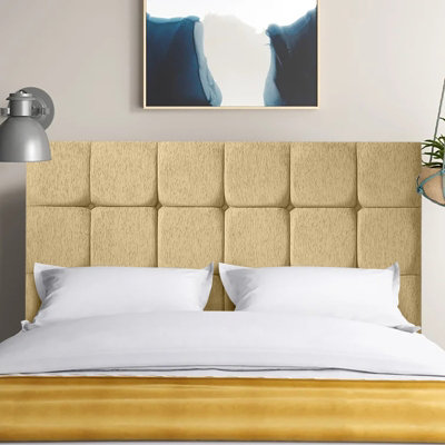 Beige velvet deals headboard