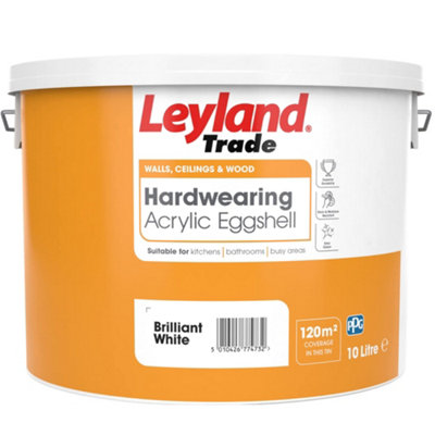 Leyland Acrylic Eggshell 10L Brilliant White