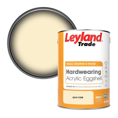 Leyland Trade Hardwearing Acrylic Eggshell Emulsion Paint (0010-Y20R) 5L