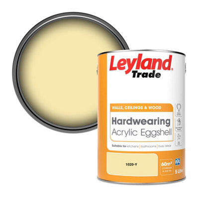 Leyland Trade Hardwearing Acrylic Eggshell Emulsion Paint (1020-Y) 5L