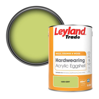 Leyland Trade Hardwearing Acrylic Eggshell Emulsion Paint (1050-G50Y) 5L