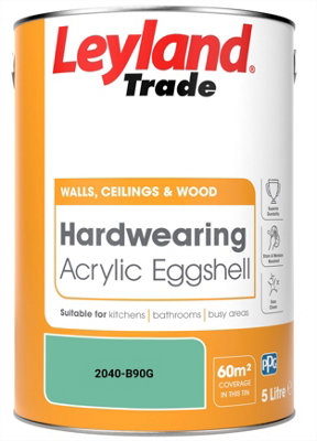 Leyland Trade Hardwearing Acrylic Eggshell Emulsion Paint (2040-B90G) 5L