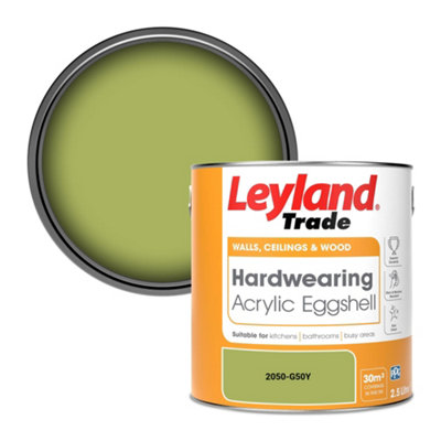 Leyland Trade Hardwearing Acrylic Eggshell Emulsion Paint (2050-G50Y) 2.5L