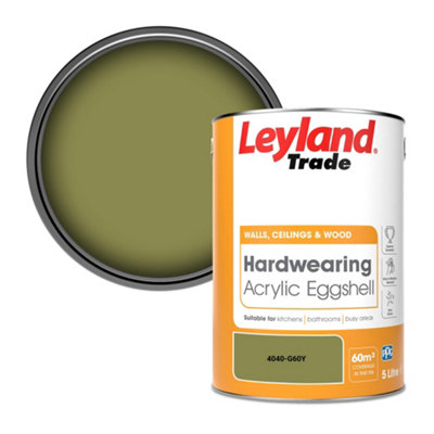 Leyland Trade Hardwearing Acrylic Eggshell Emulsion Paint (4040-G60Y) 5L