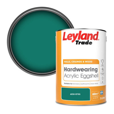 Leyland Trade Hardwearing Acrylic Eggshell Emulsion Paint (4050-B70G) 5L