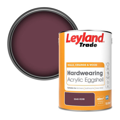 Leyland Trade Hardwearing Acrylic Eggshell Emulsion Paint (5040-R20B) 5L