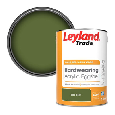 Leyland Trade Hardwearing Acrylic Eggshell Emulsion Paint (5050-G40Y) 5L