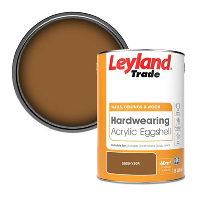 Leyland Trade Hardwearing Acrylic Eggshell Emulsion Paint (5050-Y30R) 5L