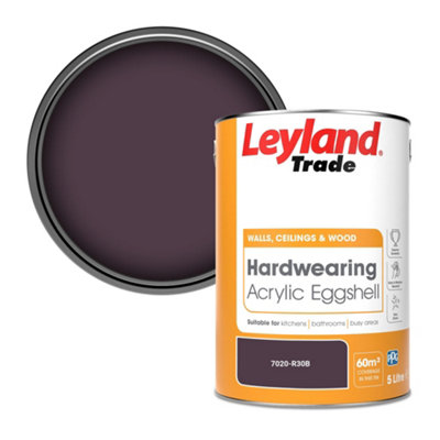 Leyland Trade Hardwearing Acrylic Eggshell Emulsion Paint (7020-R30B) 5L