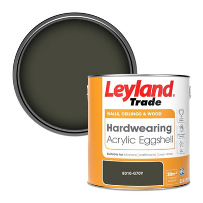 Leyland Trade Hardwearing Acrylic Eggshell Emulsion Paint (8010-G70Y) 2.5L