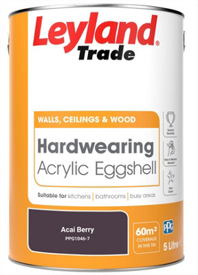Leyland Trade Hardwearing Acrylic Eggshell Emulsion Paint Acai Berry ...