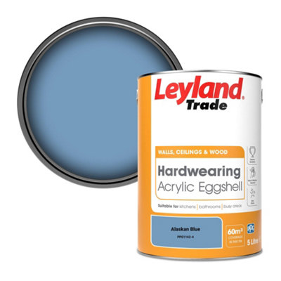 Leyland Trade Hardwearing Acrylic Eggshell Emulsion Paint Alaskan Blue (PPG1162-4) 5L