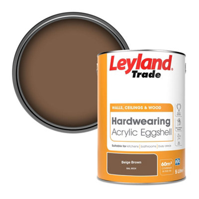 Leyland Trade Hardwearing Acrylic Eggshell Emulsion Paint Beige Brown (RAL 8024) 5L