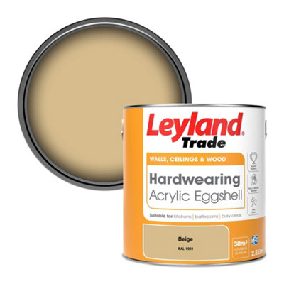 Leyland Trade Hardwearing Acrylic Eggshell Emulsion Paint Beige (RAL 1001) 2.5L
