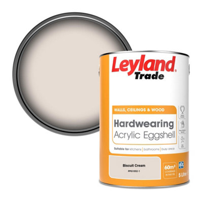 Leyland Trade Hardwearing Acrylic Eggshell Emulsion Paint Biscuit Cream (PPG1052-1) 5L