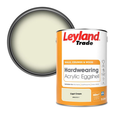 Leyland Trade Hardwearing Acrylic Eggshell Emulsion Paint Capri Cream (PPG1212-1) 5L