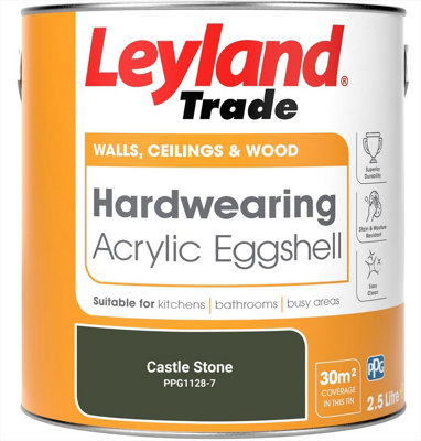 Leyland Trade Hardwearing Acrylic Eggshell Emulsion Paint Castle Stone ...