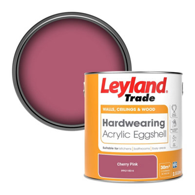 Leyland Trade Hardwearing Acrylic Eggshell Emulsion Paint Cherry Pink (PPG1183-6) 2.5L