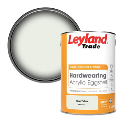 Leyland Trade Hardwearing Acrylic Eggshell Emulsion Paint Clear Yellow (PPG1215-1) 5L