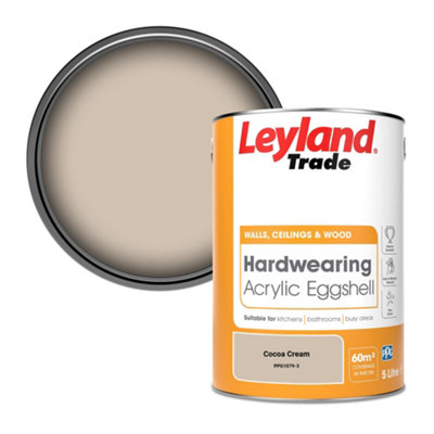 Leyland Trade Hardwearing Acrylic Eggshell Emulsion Paint Cocoa Cream (PPG1079-3) 5L