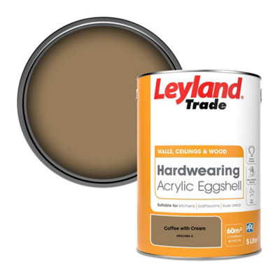 Leyland Trade Hardwearing Acrylic Eggshell Emulsion Paint Coffee with Cream (PPG1086-6) 5L