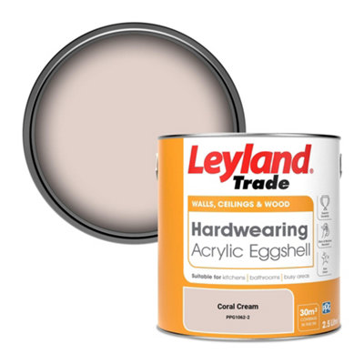 Leyland Trade Hardwearing Acrylic Eggshell Emulsion Paint Coral Cream (PPG1062-2) 2.5L