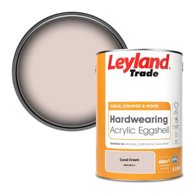 Leyland Trade Hardwearing Acrylic Eggshell Emulsion Paint Coral Cream (PPG1062-2) 5L