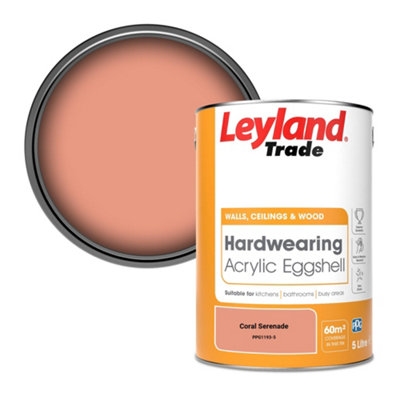 Leyland Trade Hardwearing Acrylic Eggshell Emulsion Paint Coral Serenade (PPG1193-5) 5L