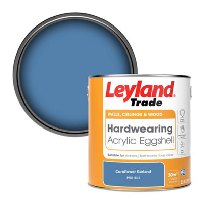 Leyland Trade Hardwearing Acrylic Eggshell Emulsion Paint Cornflower Garland (PPG1162-5) 2.5L