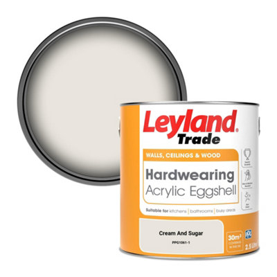 Leyland Trade Hardwearing Acrylic Eggshell Emulsion Paint Cream And Sugar (PPG1061-1) 2.5L