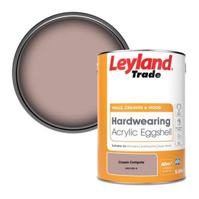 Leyland Trade Hardwearing Acrylic Eggshell Emulsion Paint Cream Compote (PPG1059-4) 5L