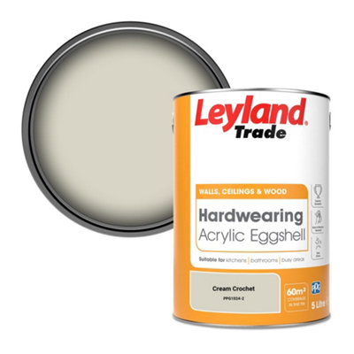 Leyland Trade Hardwearing Acrylic Eggshell Emulsion Paint Cream Crochet (PPG1024-2) 5L