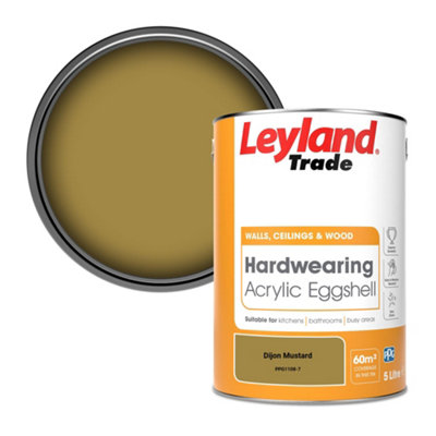 Leyland Trade Hardwearing Acrylic Eggshell Emulsion Paint Dijon Mustard (PPG1108-7) 5L