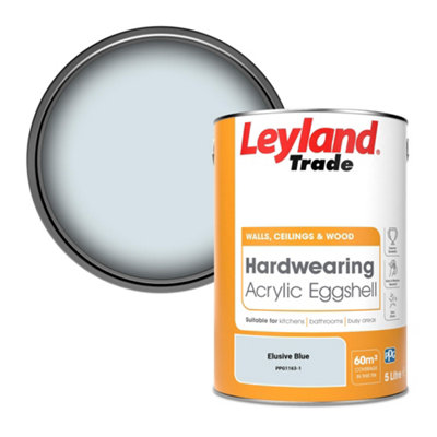 Leyland Trade Hardwearing Acrylic Eggshell Emulsion Paint Elusive Blue (PPG1163-1) 5L