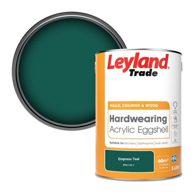Leyland Trade Hardwearing Acrylic Eggshell Emulsion Paint Empress Teal (PPG1142-7) 5L