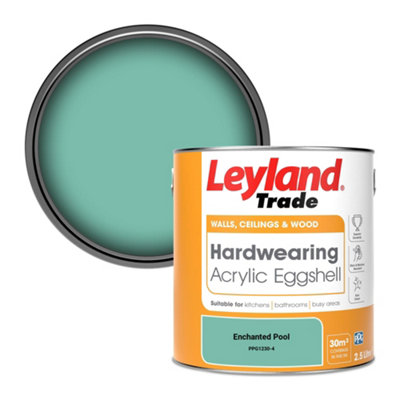 Leyland Trade Hardwearing Acrylic Eggshell Emulsion Paint Enchanted Pool (PPG1230-4) 2.5L