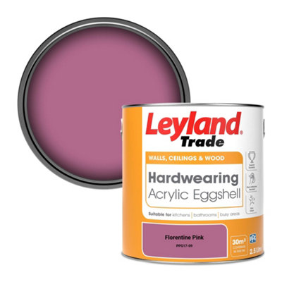 Leyland Trade Hardwearing Acrylic Eggshell Emulsion Paint Florentine Pink (PPG17-09) 2.5L